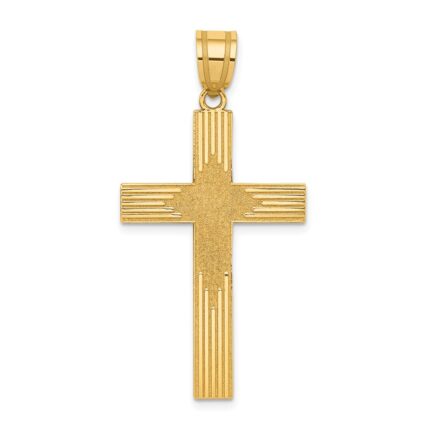 14K Laser Designed Cross Pendant