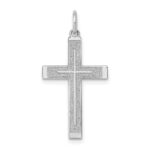 14K White Gold Laser Designed Cross Pendant