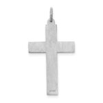 14K White Gold Laser Designed Cross Pendant - Image 4
