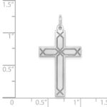 14K White Gold Laser Designed Cross Pendant - Image 3