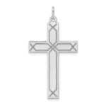 14K White Gold Laser Designed Cross Pendant