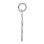 14K White Gold Loop with Center Heart Cross Charm - Image 2