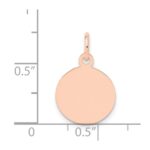 14k Rose Gold Plain .027 Gauge Round Engraveable 12mm Disc Charm - Image 4