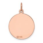 14k Rose Gold Plain .018 Gauge Round Engravable 18mm Disc Charm - Image 3