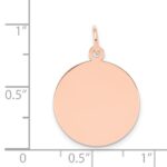 14k Rose Gold Plain .027 Gauge Round Engravable 18mm Disc Charm - Image 4