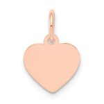 14k Rose Gold Plain .013 Gauge Engraveable Heart 11x9mm Disc Charm