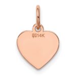 14k Rose Gold Plain .018 Gauge Engraveable Heart 11x9mm Disc Charm - Image 3