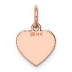 14k Rose Gold Plain .018 Gauge Engraveable Heart 12x10mm Disc Charm - Image 3