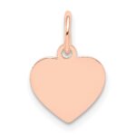14k Rose Gold Plain .018 Gauge Engraveable Heart 12x10mm Disc Charm