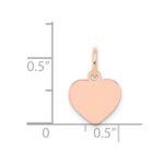 14k Rose Gold Plain .011 Gauge Engraveable Heart 12x10mm Disc Charm - Image 4