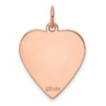 14k Rose Gold Plain .013 Gauge Engraveable Heart 21x20mm Disc Charm - Image 3