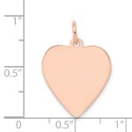 14k Rose Gold Plain .018 Gauge Engraveable Heart 21x20mm Disc Charm - Image 4