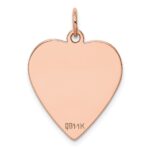 14k Rose Gold Plain .013 Gauge Engraveable Heart 24x21mm Disc Charm - Image 3