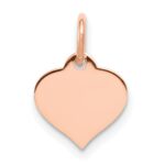 14k Rose Gold Plain .011 Gauge Engravable Heart 10mm Disc Charm