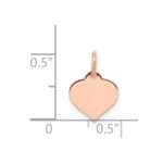 14k Rose Gold Plain .011 Gauge Engravable Heart 10mm Disc Charm - Image 4