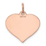 14k Rose Gold Plain .018 Gauge Engravable Heart 19x18mm Disc Charm - Image 3