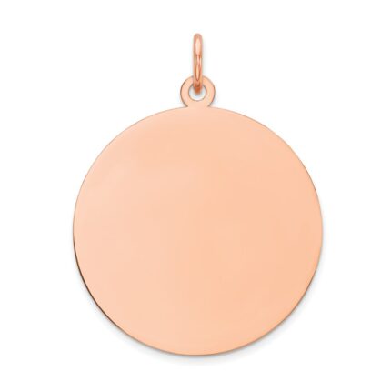 14k Rose Gold Plain .011 Gauge Round Engravable 21mm Disc Charm
