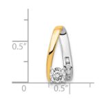 14k Two-tone Peg-Set AA Diamond Semi-Mount Slide Fits up to 2mm Regular/6mm Fancy or Reversible Omega - Image 3