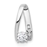 14k White Gold Peg-Set AAA Diamond Semi-Mount Slide Fits up to 2mm Regular/6mm Fancy or Reversible Omega