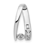 14k White Gold Peg-Set AAA Diamond Semi-Mount Slide Fits up to 2mm Regular/6mm Fancy or Reversible Omega - Image 4
