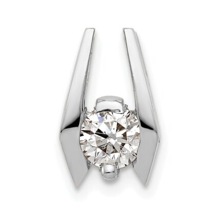 14k White Gold Complete AA 5.25mm Diamond Slide Fits up to 3mm Fancy or Reversible Omega Only