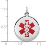 Sterling Silver Rhodium-plated Medical Jewelry Pendant - Image 4