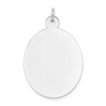 14k White Gold Plain .027 Gauge Oval Engravable 31x22mm Disc Charm