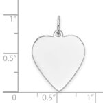 14k White Gold Plain .013 Gauge Engravable Heart 21x18mm Disc Charm - Image 2