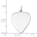 14k White Gold Plain .018 Gauge Engravable Heart 23x19mm Disc Charm - Image 3