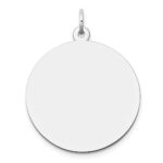 14k White Gold Plain .035 Gauge Round Engravable 24mm Disc Charm