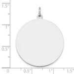 14k White Gold Plain .018 Gauge Round Engravable 25mm Disc Charm - Image 3