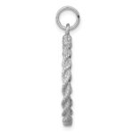 14k White Gold Rope Edge .013 Gauge Engravable Round 27x22mm Disc Charm - Image 2