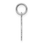 14k White Gold Plain Small.018 Depth Facing Right Engravable Girl Charm - Image 2