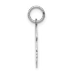 14k White Gold Plain Medium.009 Depth Facing Right Engravable Girl Charm - Image 2