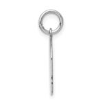 14k White Gold Plain Medium.027 Depth Facing Left Engravable Girl Charm - Image 2