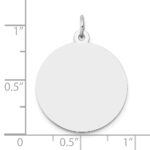 14K White Gold Plain .011 Gauge Round Engravable 22mm Disc Charm - Image 4