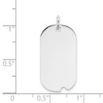 14k White Gold Plain .018 Gauge Engravable 25x13mm Dog Tag with Notch Disc Charm - Image 3