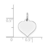 14K White Gold Plain .013 Gauge Engravable Heart 14x12mm Disc Charm - Image 3