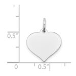 14K White Gold Plain .035 Gauge Engravable Heart 15x14mm Disc Charm - Image 3