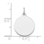14k White Gold Plain .018 Gauge Round Engravable 15mm Disc Charm - Image 3