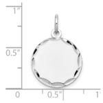 14k White Gold Etched Edge .009 Gauge Engraveable Round 16mm Disc Charm - Image 2