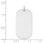 14k White Gold Plain .018 Gauge Engraveable 29x16mm Dog Tag Disc Charm - Image 2