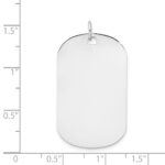 14k White Gold Plain .027 Gauge Engraveable 35x20mm Dog Tag Disc Charm - Image 3