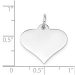 14k White Gold Plain .018 Gauge Engraveable Heart 18x19mm Disc Charm - Image 3