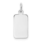 14k White Gold Plain .018 Gauge Rectangular Engravable 17x8mm Disc Charm