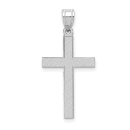 14k White Gold Florentine Satin Cross Pendant