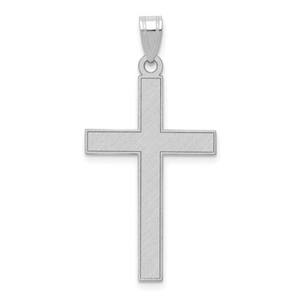14k White Gold Florentine Satin Cross Pendant