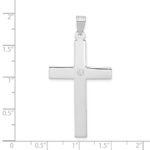 14k White Gold .03 carat Diamond Cross Pendant - Image 3