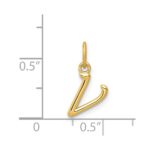 14k Yellow Gold Letter V Initial Charm - Image 4