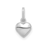 14K White Gold Polished 3-D Puffed Heart Charm - Image 4